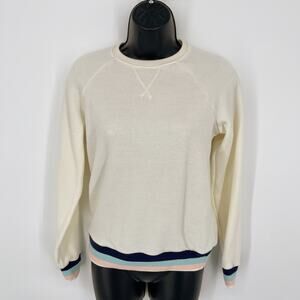 Marine Layer Super Soft Crewneck Pullover Sweatshirt Stretch NEW Size XS Cream